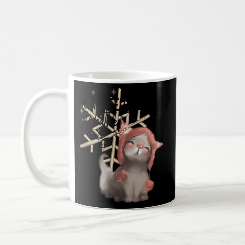 Kitten Beanie Snowflake Winter Weather Coffee Mug