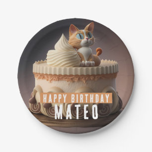 Kitten Birthday Cake - Paper Plates