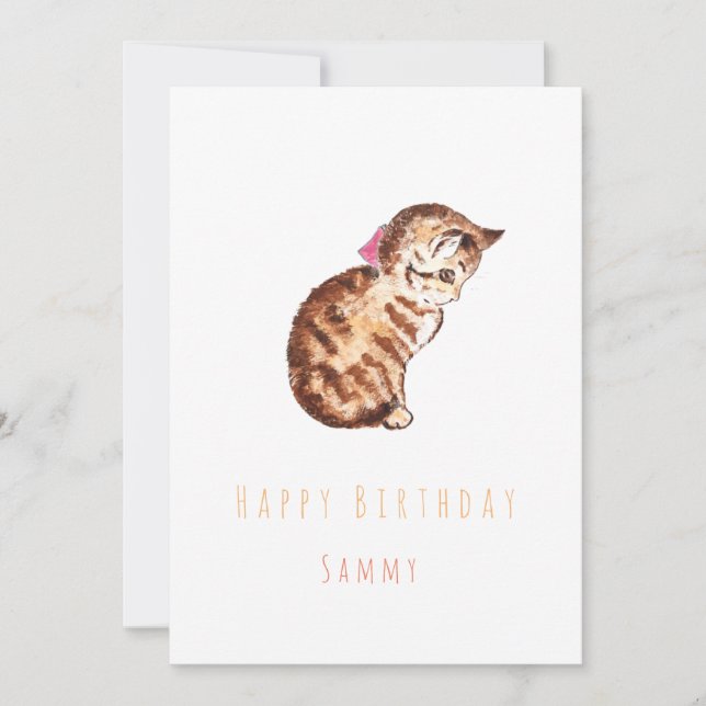 kitten birthday greeting card  (Front)