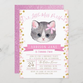 Kitten Birthday Invitation by party_depot at Zazzle