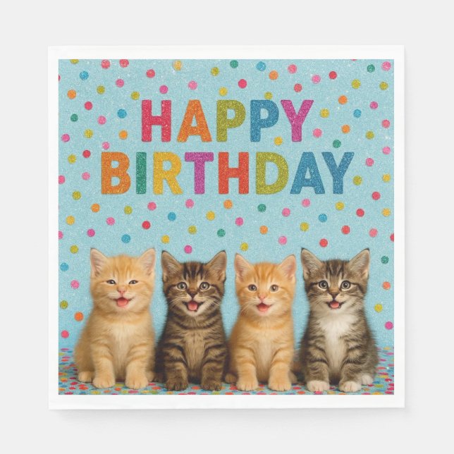 Kitten birthday napkins! napkins (Front)