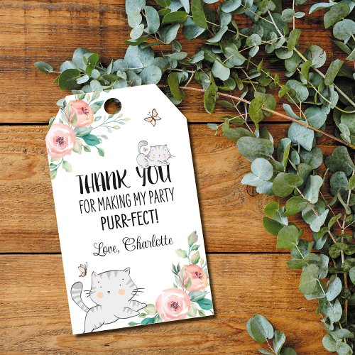 Kitten Birthday Party Favor Tag Purrfect Favor Tag