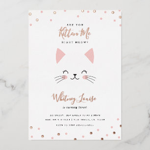 Kitten Birthday Party Foil Invitation