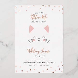 Kitten Birthday Party Foil Invitation