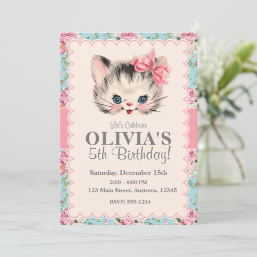 Kitten Birthday Party Invitations Zazzle