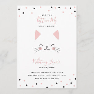 Kitten Birthday Party Invitations