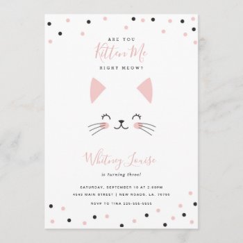 Kitten Birthday Party Invitations by fancypaperie at Zazzle