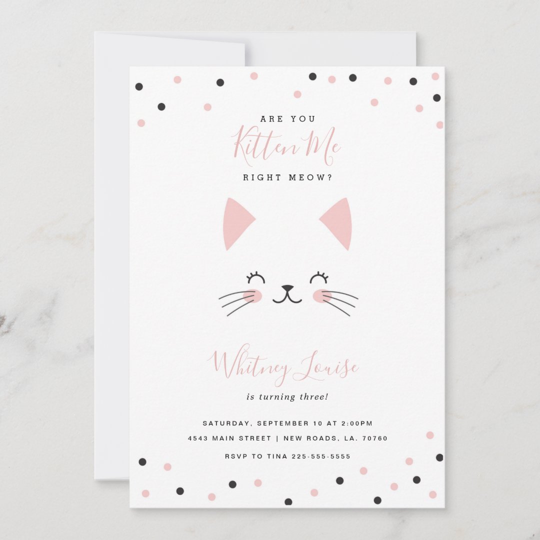 Kitten Birthday Party Invitations Zazzle