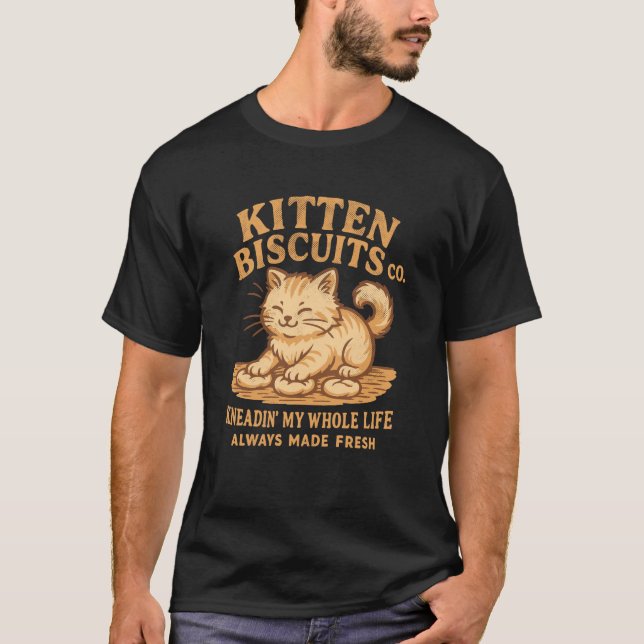 Kitten Biscuits Co. Shirt Cute Orange Cat Kneading (Front)