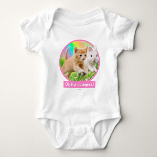 Kitten  Bunny with Rainbow Baby Bodysuit