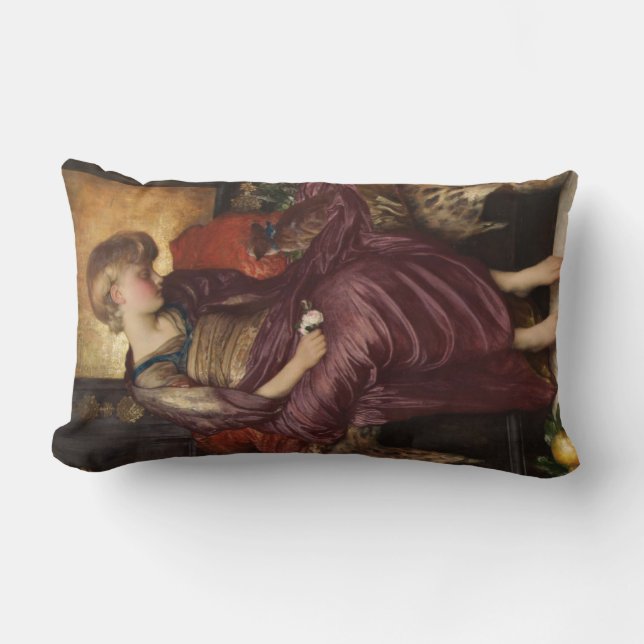 Kitten (by Frederic Leighton) Lumbar Pillow (Front)
