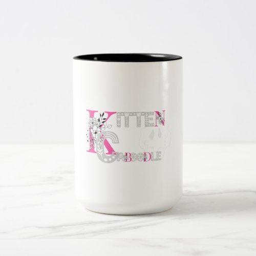 Kitten Caboodle Novelty Two_Tone Coffee Mug
