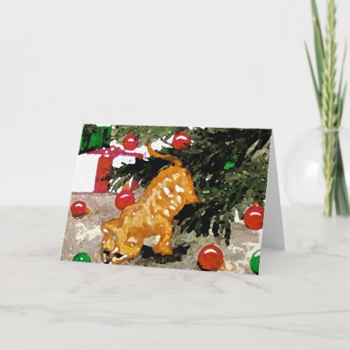 Kitten Calico Orange Tabby Christmas Tree Holiday