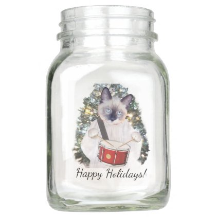 Kitten Carol Holiday Mason Jar