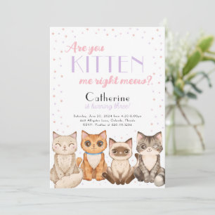 Kitten Cat Birthday Party Invitation