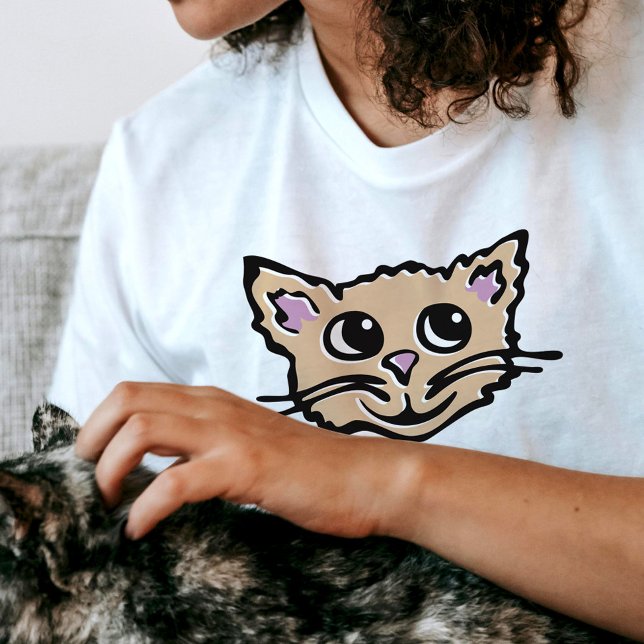 Kitten / cat face cute happy graphic t-shirt (Creator Uploaded)