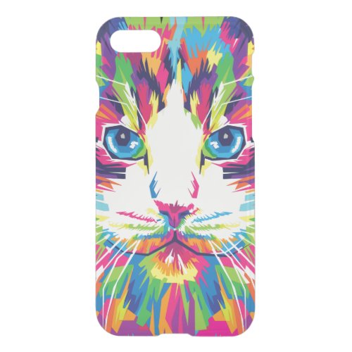 Kitten Cat Face Prismatic Design iPhone SE87 Case