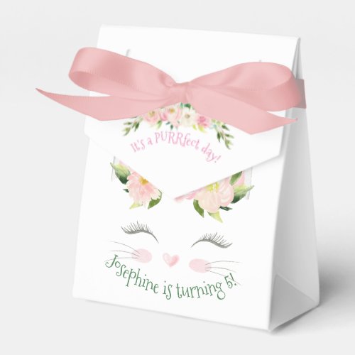 Kitten Cat Kitty Birthday Floral Favor Boxes