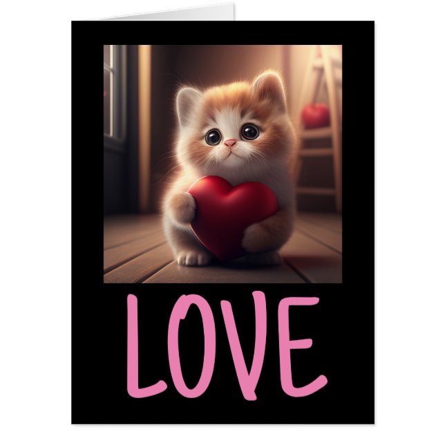 KITTEN CAT LOVE BIRTHDAY BIGGEST BIG CARDS (Front)