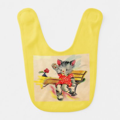 kitten cat student bib