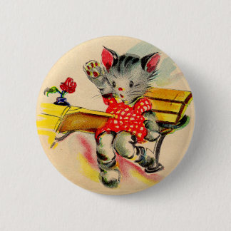 kitten cat student button