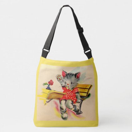 kitten cat student crossbody bag