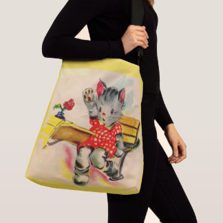 kitten cat student crossbody bag