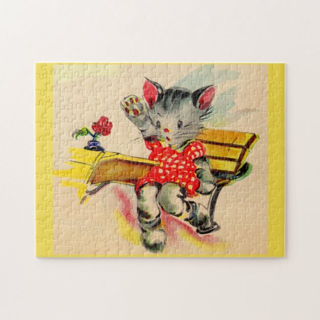 kitten cat student jigsaw puzzle (Horizontal)