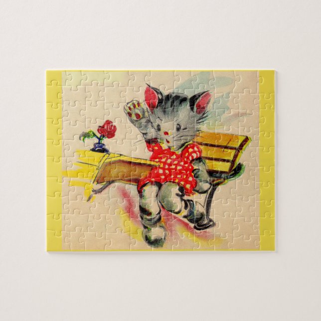 kitten cat student jigsaw puzzle (Horizontal)