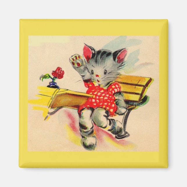 kitten cat student magnet (Front)