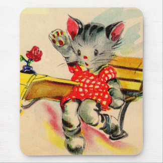 kitten cat student mouse pad