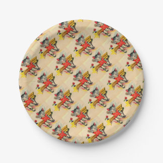 kitten cat student paper plates