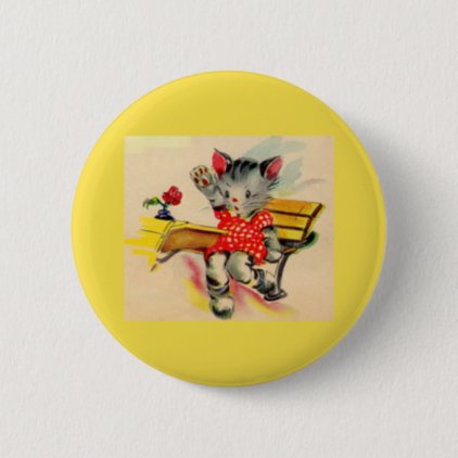 kitten cat student pinback button