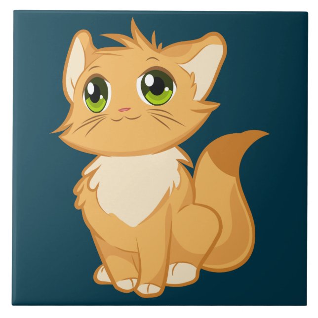 kitten ceramic tile  (Front)
