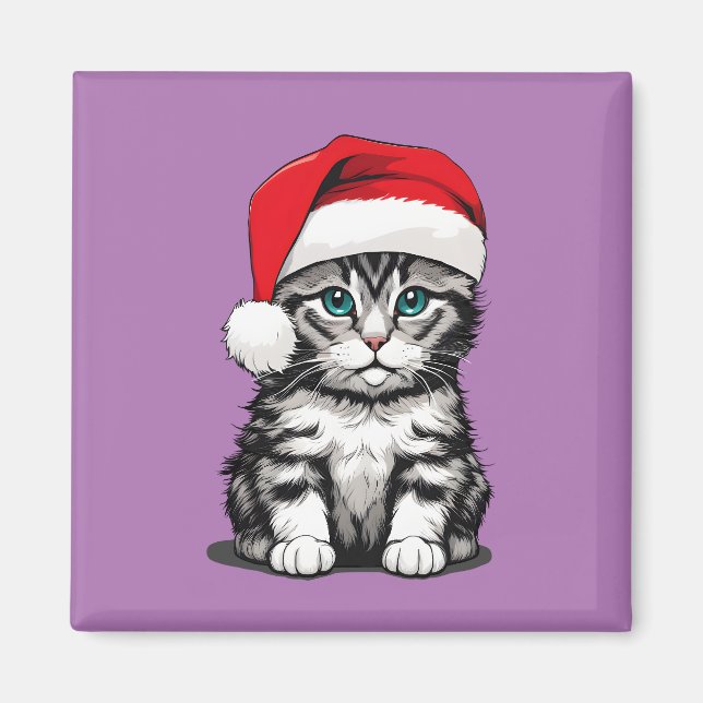 Kitten Christmas Magnet (Front)