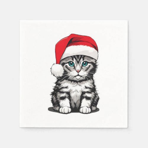 Kitten Christmas Napkins