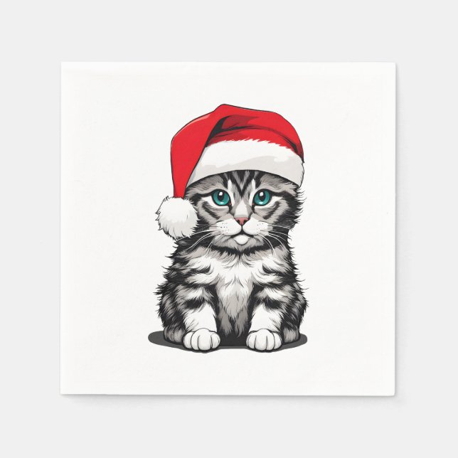 Kitten Christmas Napkins (Front)