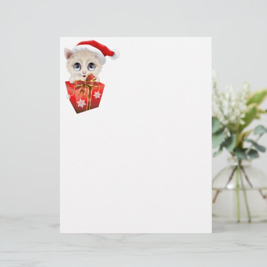Kitten Christmas Santa with Gift (Standing Front)