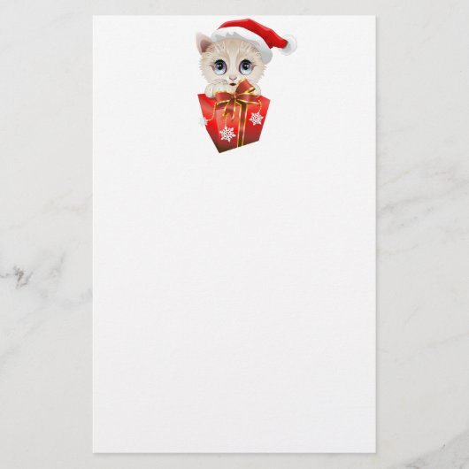 Kitten Christmas Santa with Gift (Front)