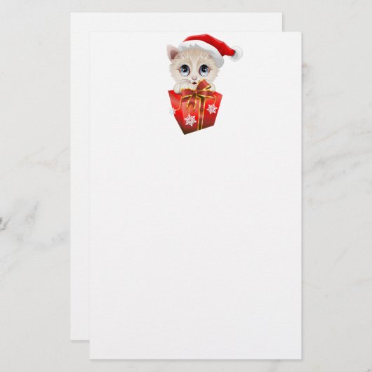 Kitten Christmas Santa with Gift (Front/Back)