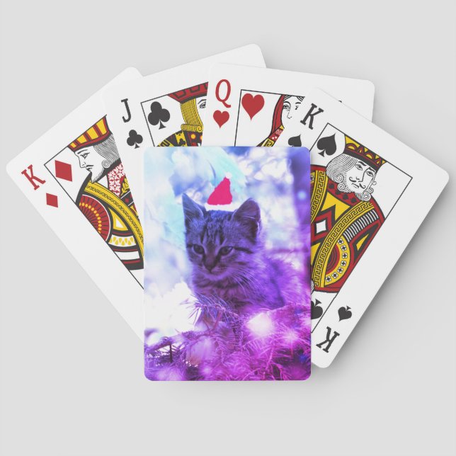 Kitten Christmas time Classic Playing Cards (Back)