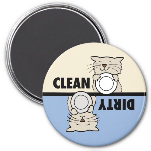Kitten Clean Dirty Dishes Dishwasher Magnet
