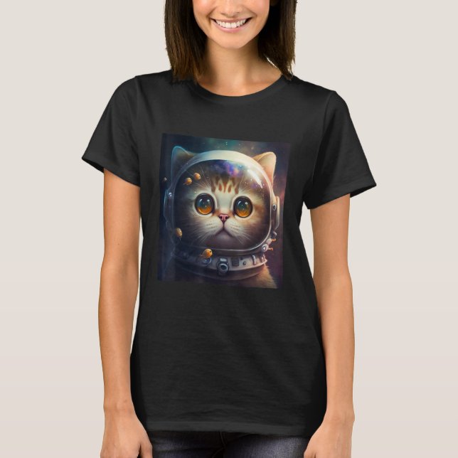 Kitten Cosmic Suit Outer Space Cat Astronaut Desig T-Shirt (Front)