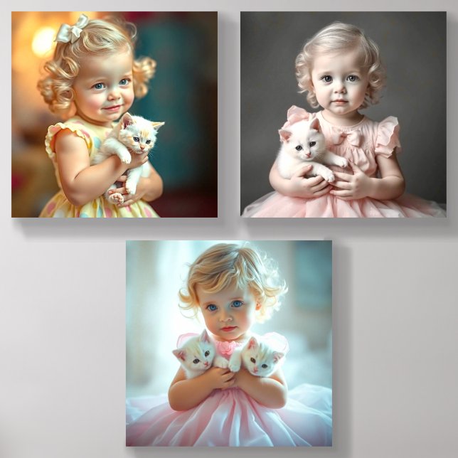  Kitten Cuddles Acrylic Photo Tile (Front Set)