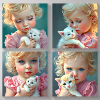 Kitten Cuddles Acrylic Photo Tile