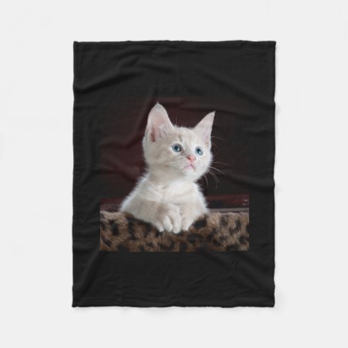 Kitten Cute Pet Face Eyes Kitty Cat Faith Fleece Blanket