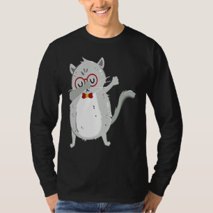 Kitten Dab I Grey Cat with Glasses I Dabbing Cats T-Shirt