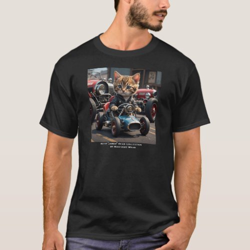 Kitten Dean in racing style T_Shirt