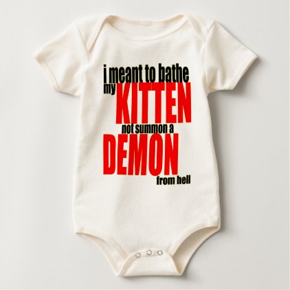 kitten demon hell summon bathe bathing catperson c baby bodysuit