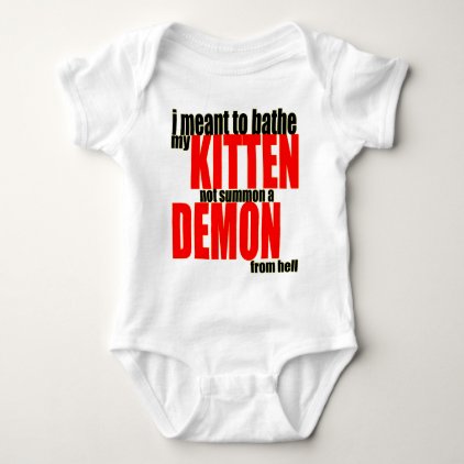 kitten demon hell summon bathe bathing catperson c baby bodysuit